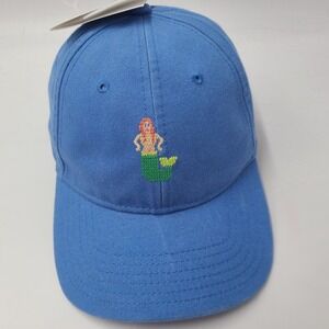 Harding Lane Hat Strapback Blue Green Mermaid Needlepoint Logo Golf Casual Men